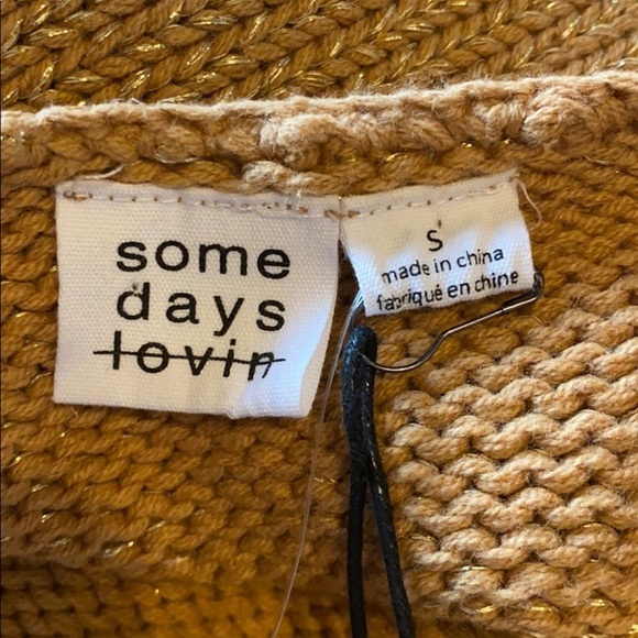 Somedays‎ Lovin gold metallic sweater dress small NWT - Picture 9 of 13